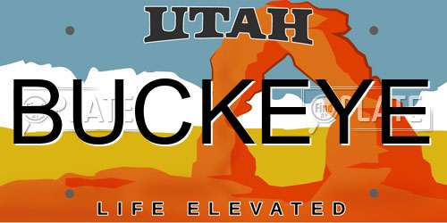 BUCKEYE Utah License Plate