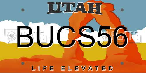 BUCS56 Utah License Plate