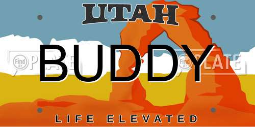 BUDDY Utah License Plate