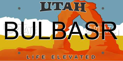 BULBASR Utah License Plate