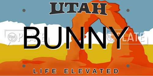 BUNNY Utah License Plate