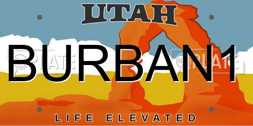 BURBAN1 Utah License Plate