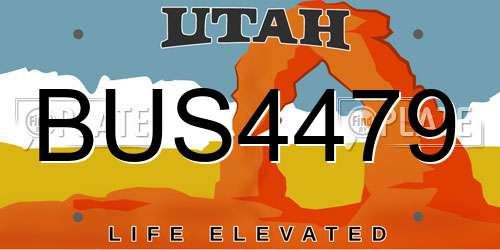 BUS4479 Utah License Plate