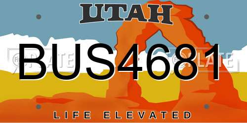 BUS4681 Utah License Plate