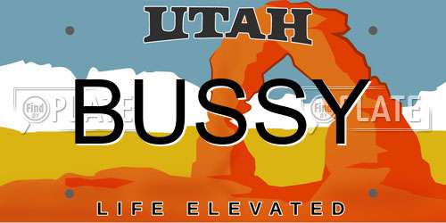 BUSSY Utah License Plate