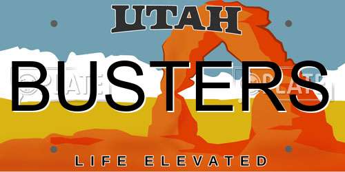 BUSTERS Utah License Plate
