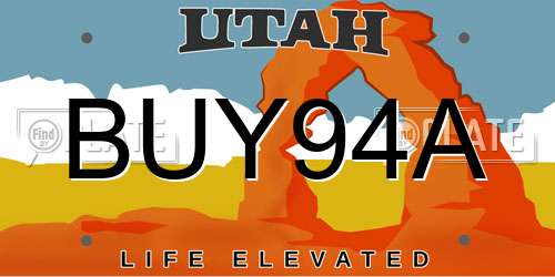 BUY94A Utah License Plate