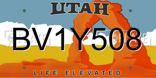 BV1Y508 Utah License Plate