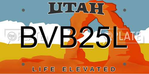 BVB25L Utah License Plate