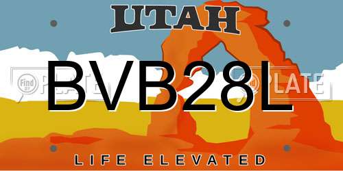 BVB28L Utah License Plate