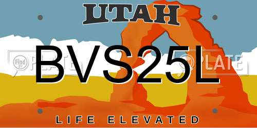 BVS25L Utah License Plate