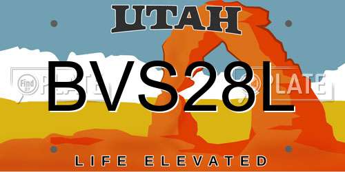 BVS28L Utah License Plate