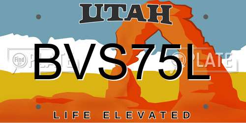BVS75L Utah License Plate