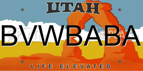 BVWBABA Utah License Plate