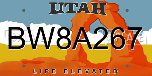 BW8A267 Utah License Plate