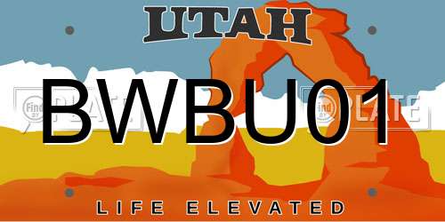 BWBU01 Utah License Plate