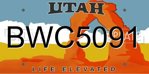 BWC5091 Utah License Plate