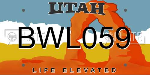 BWL059 Utah License Plate