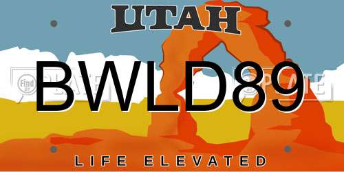 BWLD89 Utah License Plate
