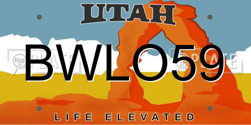 BWLO59 Utah License Plate