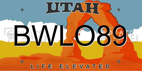 BWLO89 Utah License Plate
