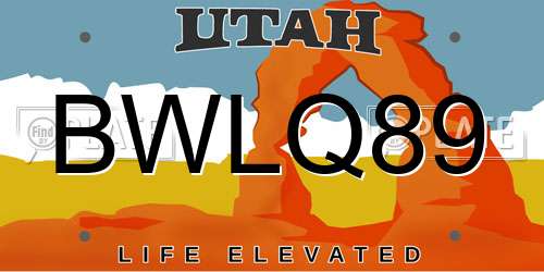 BWLQ89 Utah License Plate