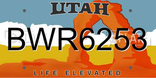 BWR6253 Utah License Plate