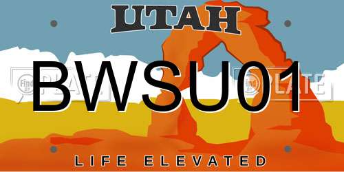 BWSU01 Utah License Plate