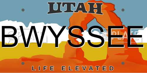 BWYSSEE Utah License Plate