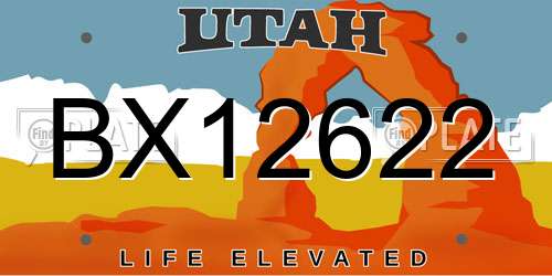 BX12622 Utah License Plate