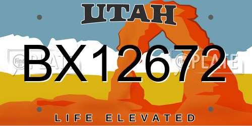 BX12672 Utah License Plate