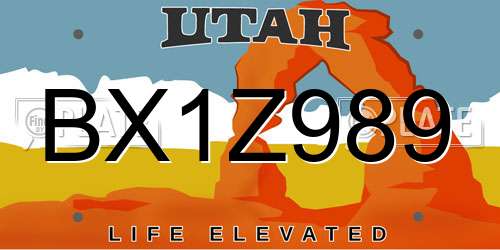 BX1Z989 Utah License Plate