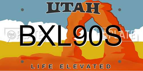 BXL90S Utah License Plate