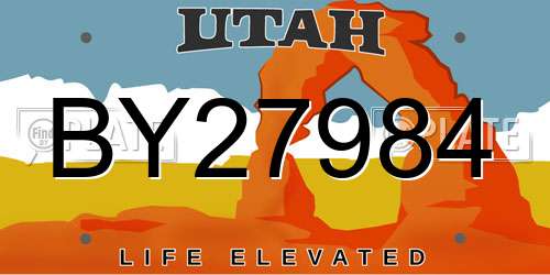 BY27984 Utah License Plate