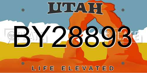 BY28893 Utah License Plate