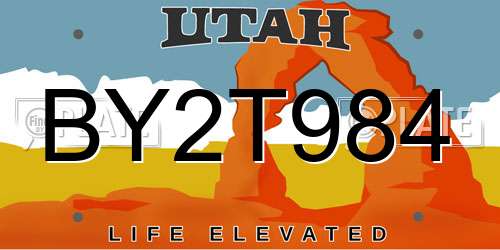 BY2T984 Utah License Plate