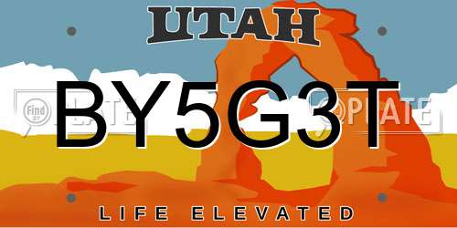 BY5G3T Utah License Plate