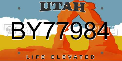 BY77984 Utah License Plate