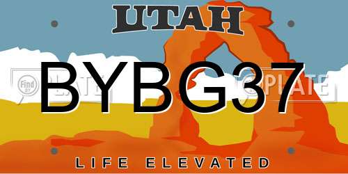 BYBG37 Utah License Plate