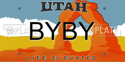 BYBY Utah License Plate