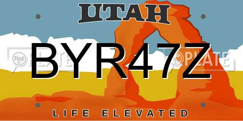 BYR47Z Utah License Plate