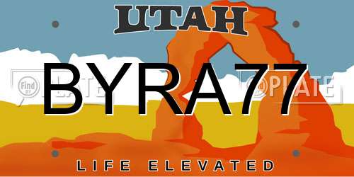 BYRA77 Utah License Plate