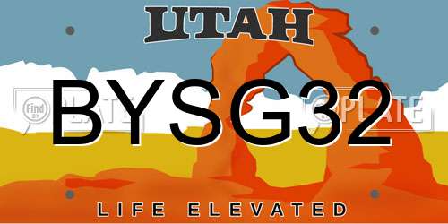 BYSG32 Utah License Plate