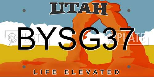 BYSG37 Utah License Plate