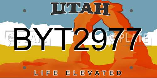 BYT2977 Utah License Plate
