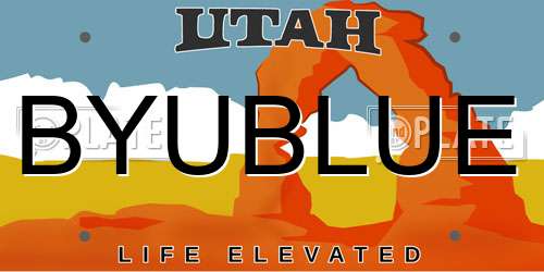 BYUBLUE Utah License Plate