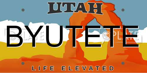 BYUTETE Utah License Plate