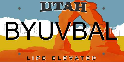 BYUVBAL Utah License Plate