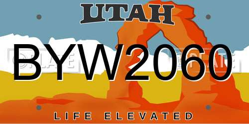 BYW2060 Utah License Plate