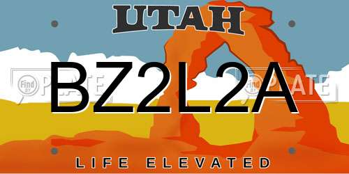 BZ2L2A Utah License Plate